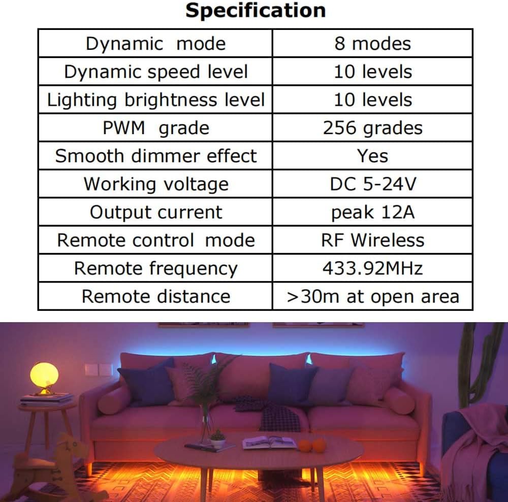Aubric Wireless LED Controller Pair – Cozy Home Atmosphere Dimmer for Shelves, TV Walls, and Reading Nooks