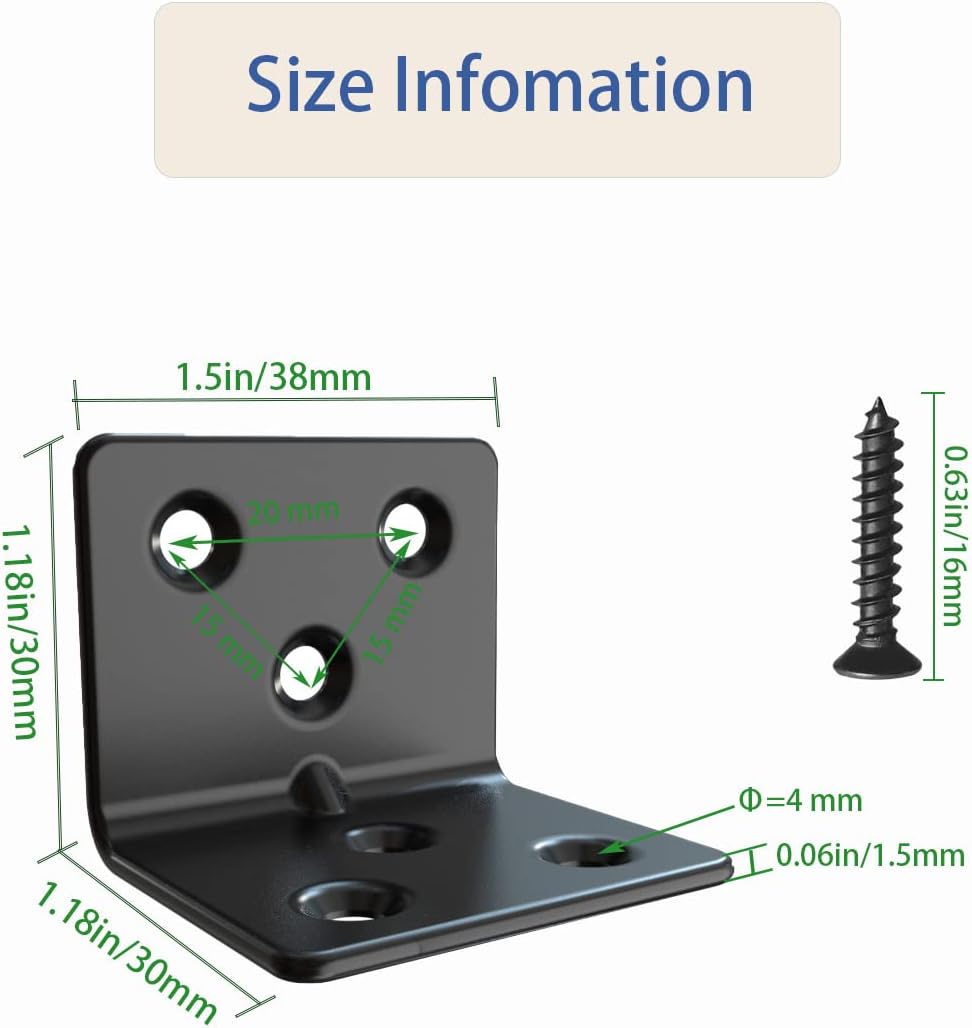 Aufuga Anti-Rust L Bracket for Covered Porch Floating Shelves and Garden Tool Display