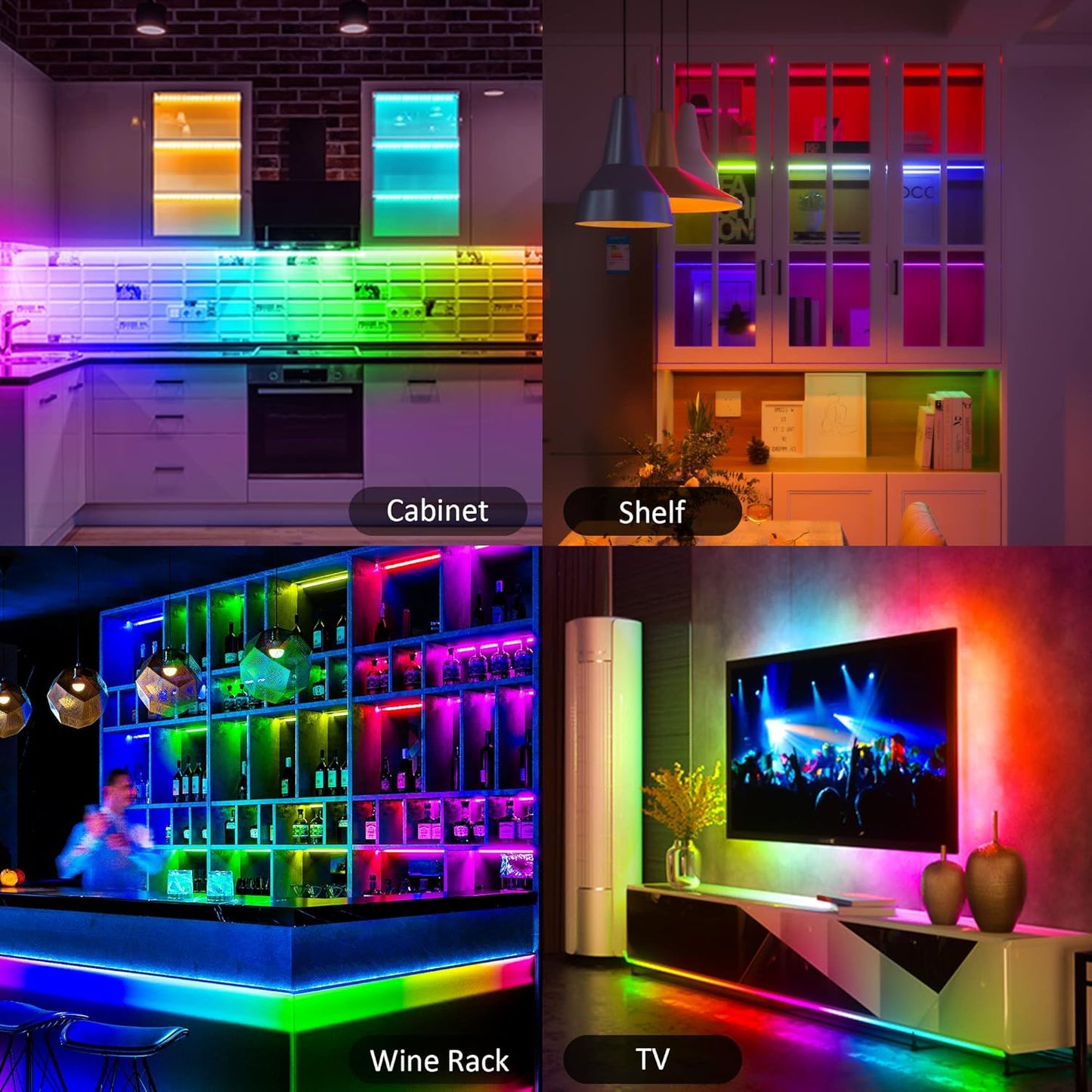 Aulanto Smart LED Light Bars for Living Room Ambiance, Music-Sync Mood Lighting for Modern Home Decor