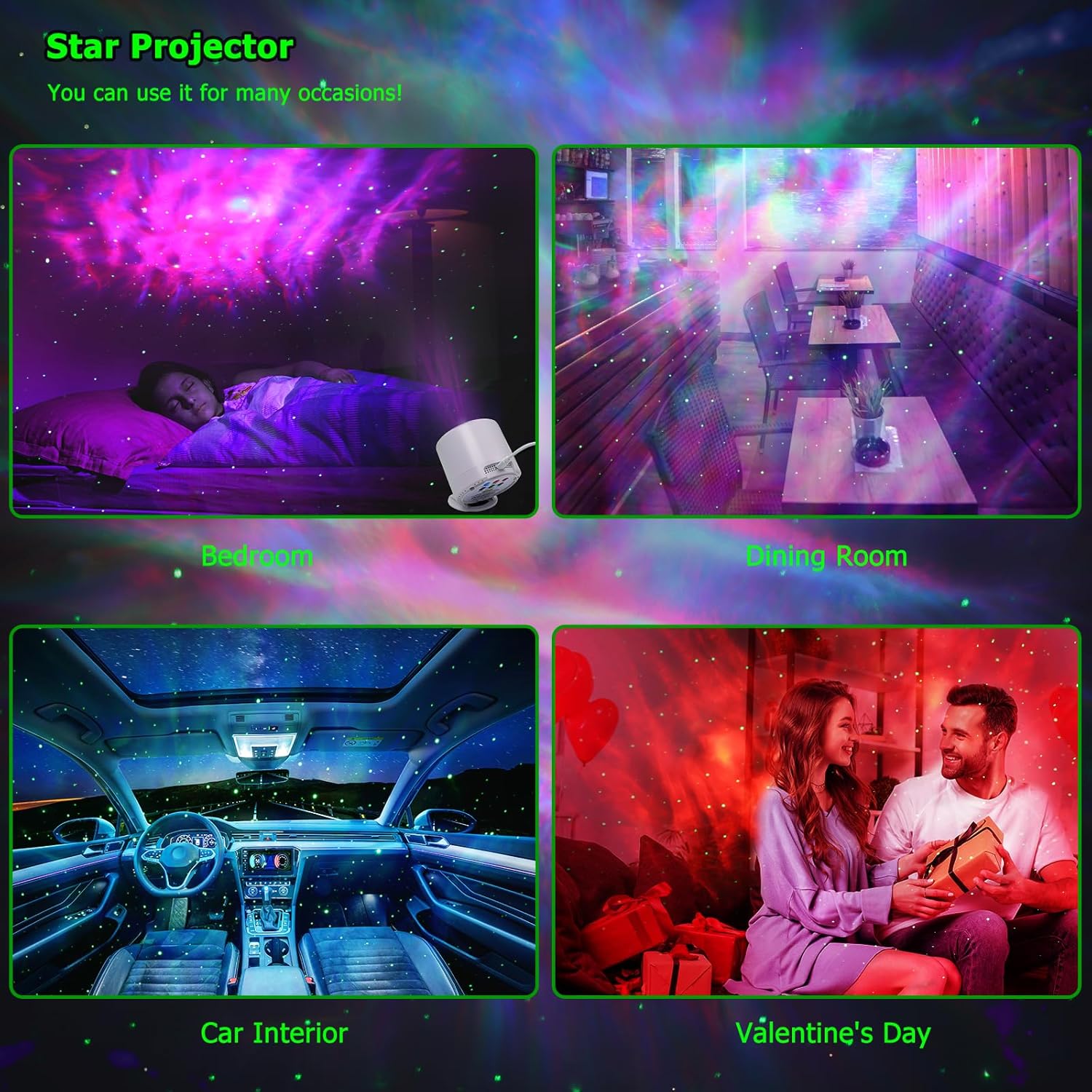Aurora Galaxy Projector with Music Sync and Timer – Stress Relief Mood Light for Mindful Evenings, Yoga Spaces, and Personal Retreats