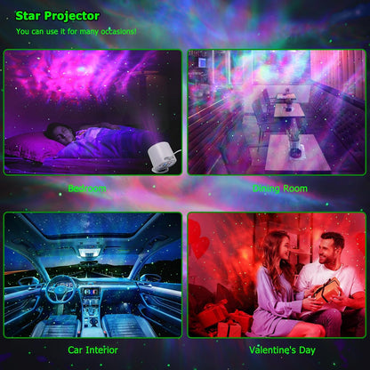 Aurora Galaxy Projector with Music Sync and Timer – Stress Relief Mood Light for Mindful Evenings, Yoga Spaces, and Personal Retreats