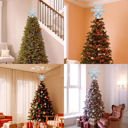 Aurora Glow 3D Snowflake Projector Topper – Worry-Free Christmas Magic for Nurseries and Play Areas