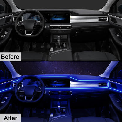 AuroraDrive Bluetooth APP Car LED Accent Lights with Music Mode – Family Friendly Interior Decor for SUV and Minivan Passenger Area