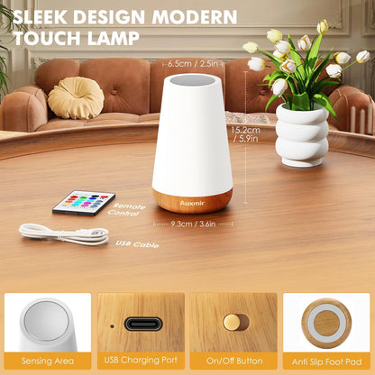 Auxmir Battery Powered Night Light – Fire Risk Free Bedroom Lamp with No Flame No Wax Drips and No Soot for Safer Sleep