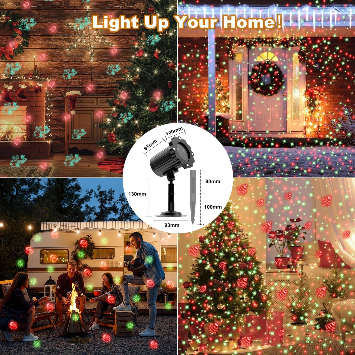 Baby and Toddler Safe Holiday Light Projector for Indoor Family Use – Auto Shutoff Timer and Flame Free LED Pattern Lighting