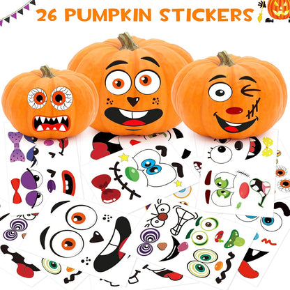 BainGsek Halloween Pumpkin Face Decals – Charming Seasonal Decor Accent for Living Room Shelf, Dining Table, and Window Seat