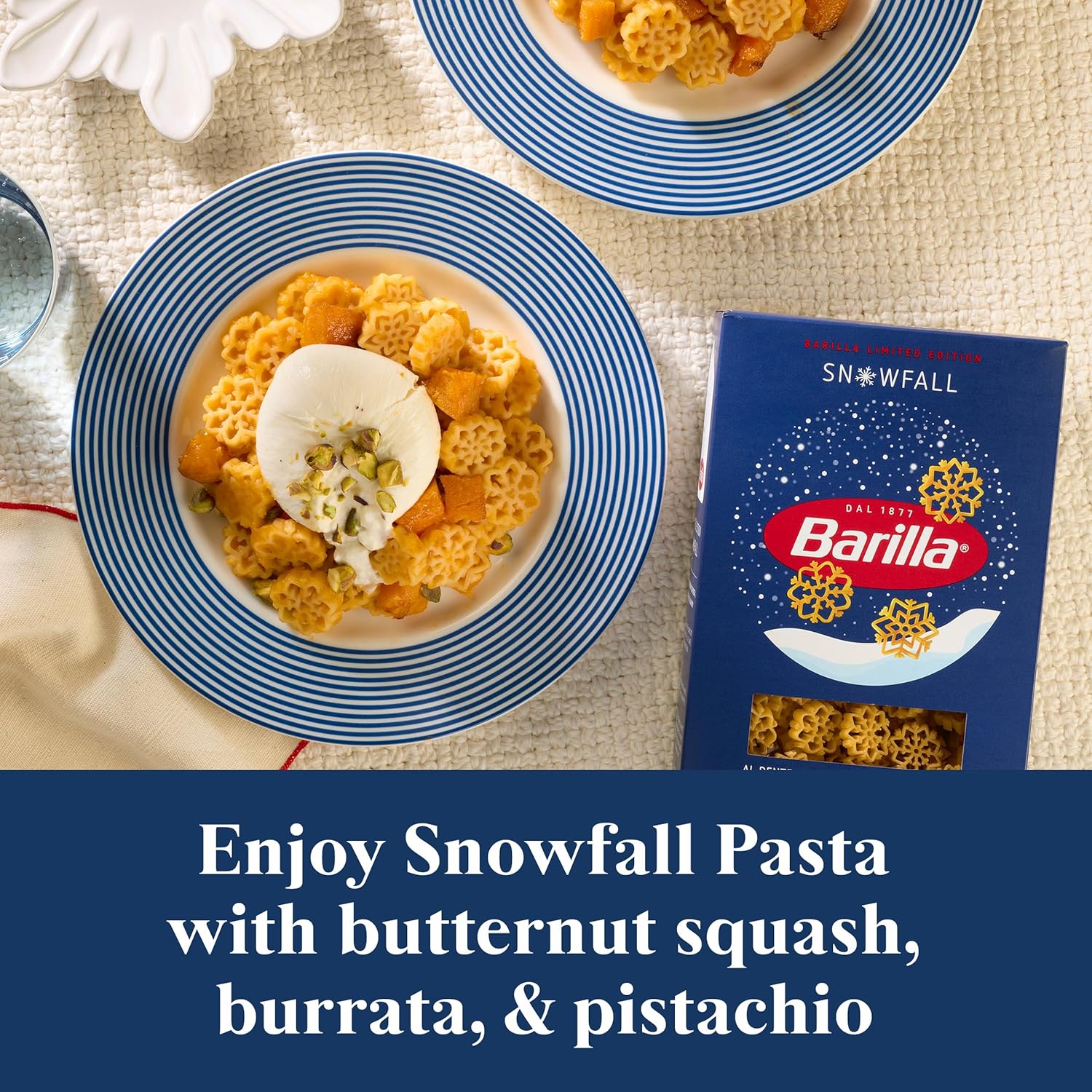 Barilla Limited Edition Snowfall Pasta, 12 Ounce – Festive Holiday Centerpiece Pasta for a Styled Christmas Dining Table
