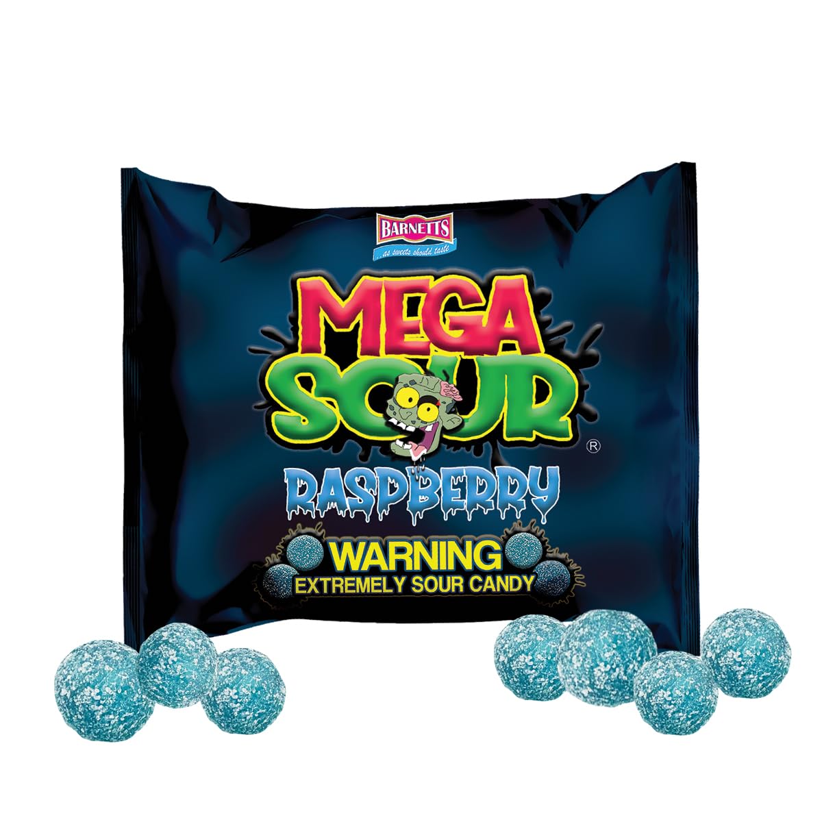 Barnetts Mega Sour Raspberry Candy 104g – Unique Gag Gift for Husband, Wife or Brother Who Loves Extreme Sour Challenges