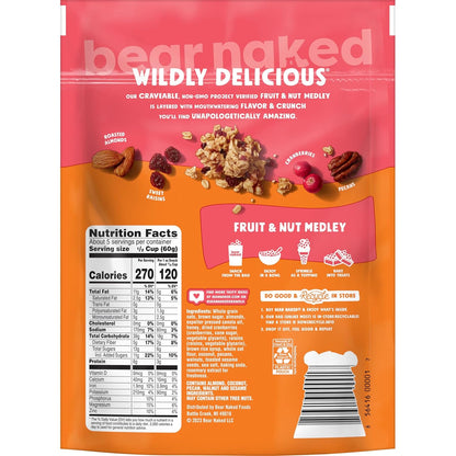 Bear Naked Whole Grain Granola – Durable Trail Fuel with Almonds and Walnuts for Backpacking, 12oz Pouch