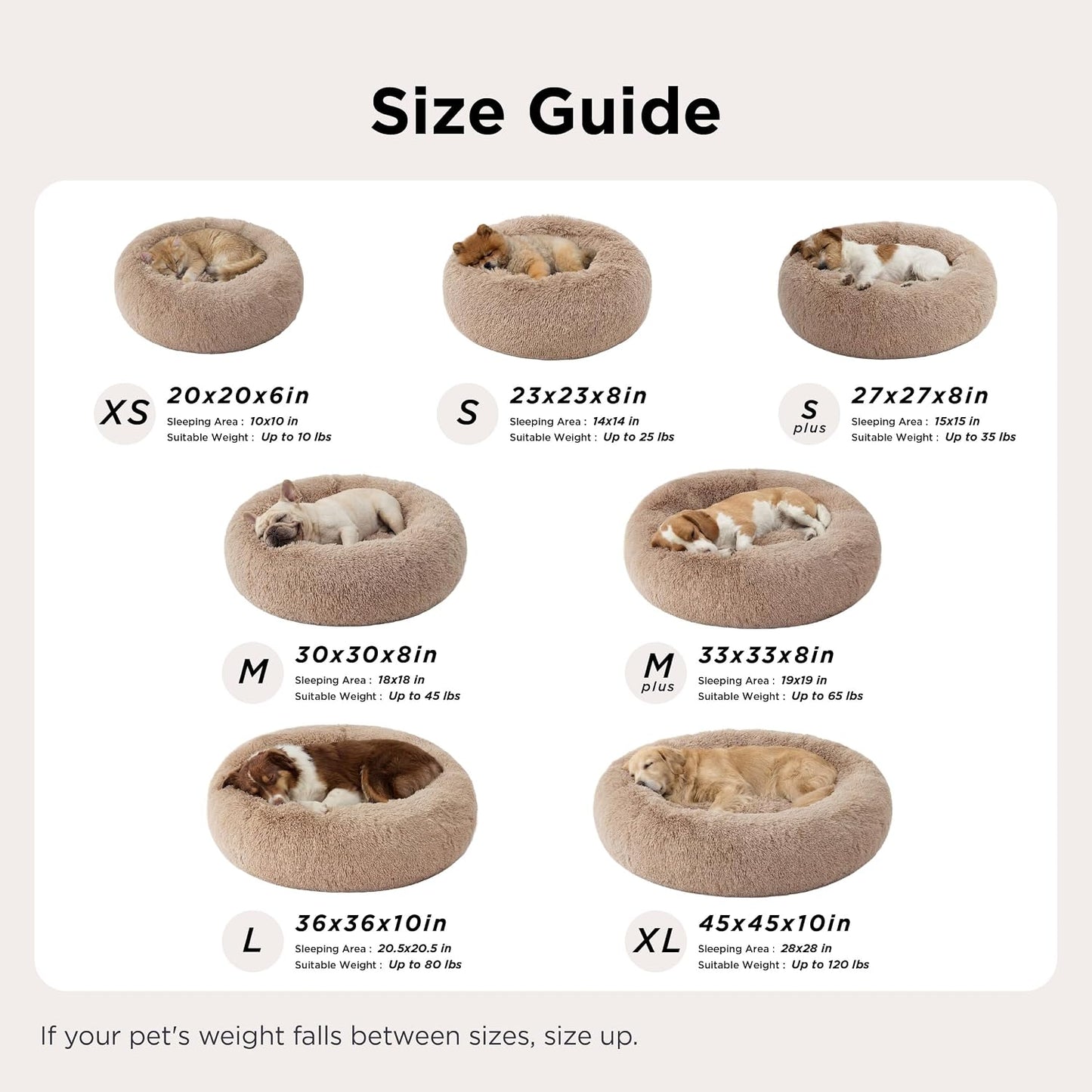 Bedsure Designer Calming Pet Bed Donut – 18 Color Premium Round Bed, 30 inch Soft Faux Fur Luxury Nest for Upscale Homes