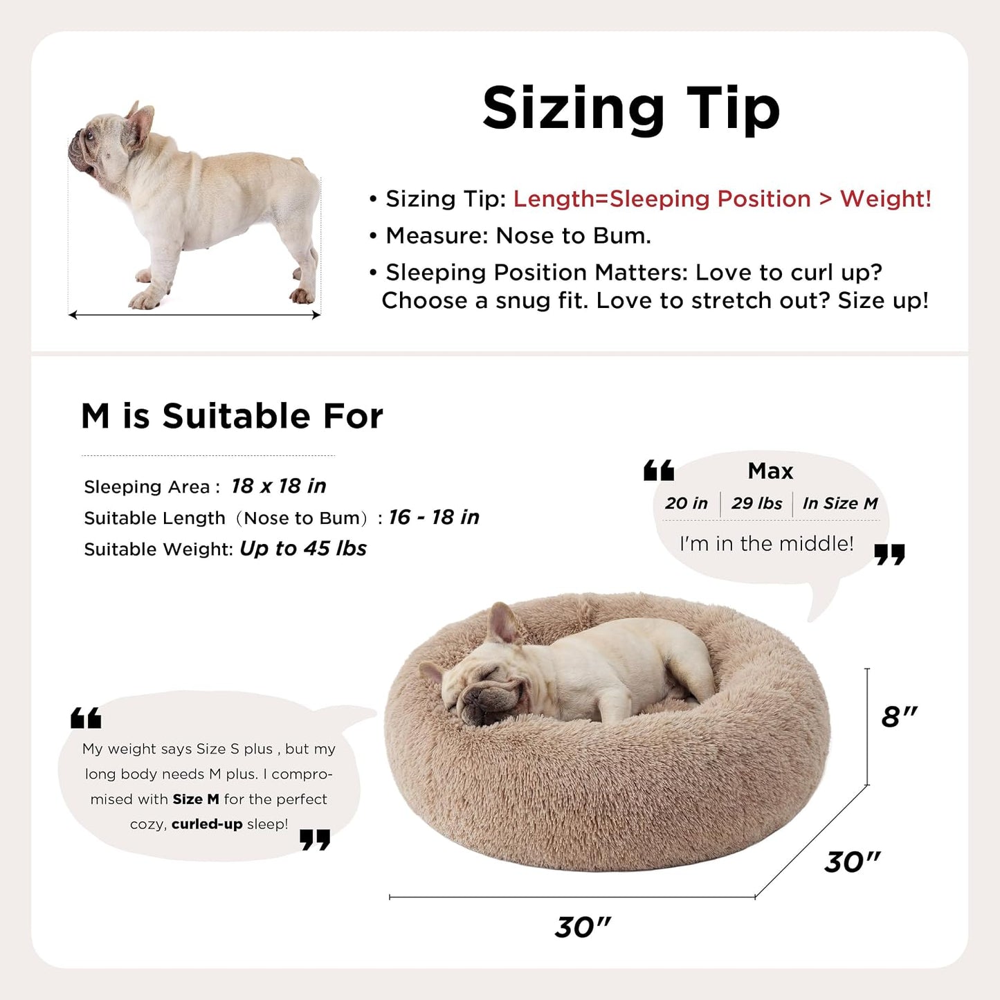 Bedsure Designer Calming Pet Bed Donut – 18 Color Premium Round Bed, 30 inch Soft Faux Fur Luxury Nest for Upscale Homes