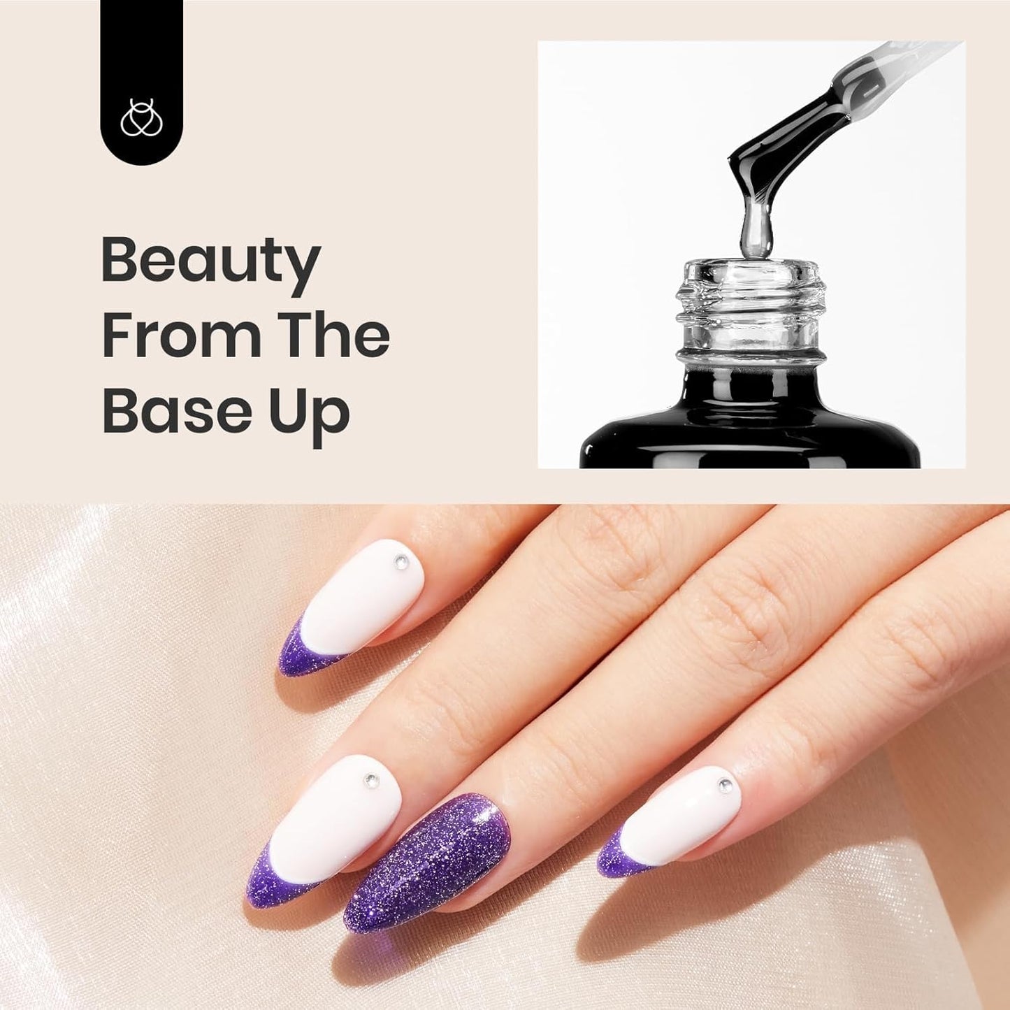 Beetles 15ml No Wipe Gel Base Coat – Luxury Holiday Gift Set for Mom, Long-Lasting DIY Manicure Essential