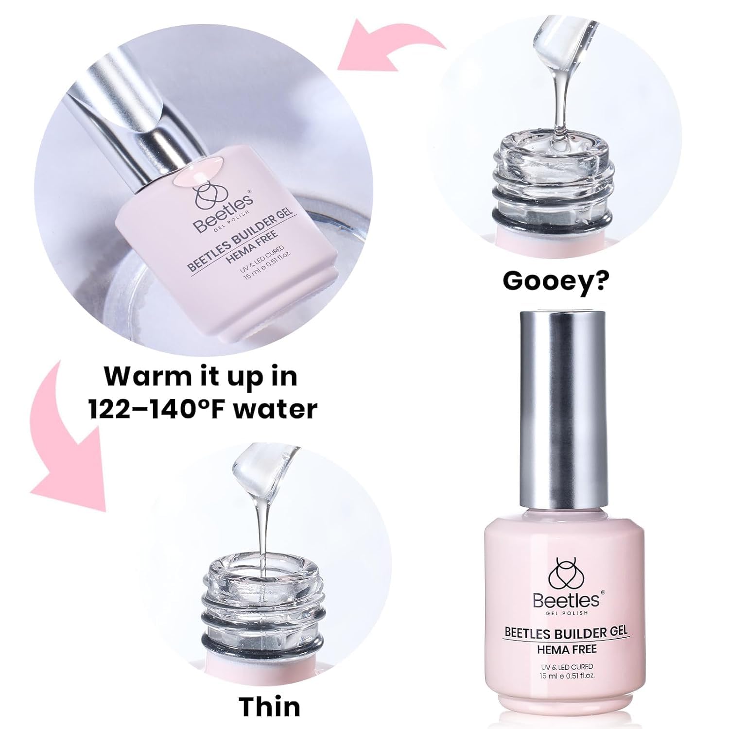 Beetles Sheer Builder Gel HEMA-Free – Gentle Formula Nail Repair for Reactive Skin