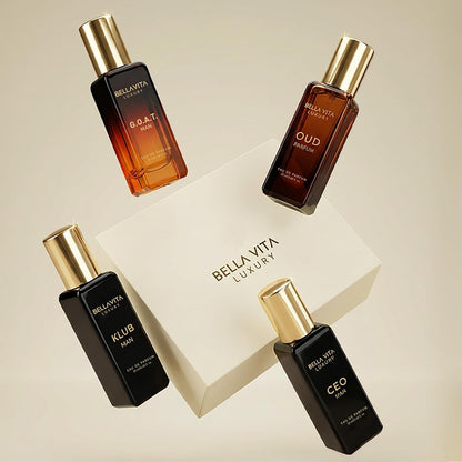 BellaVita Connoisseur's Fragrance Library for Men – Four 20ml Luxury EDPs Curated by Master Perfumers at an Accessible Price