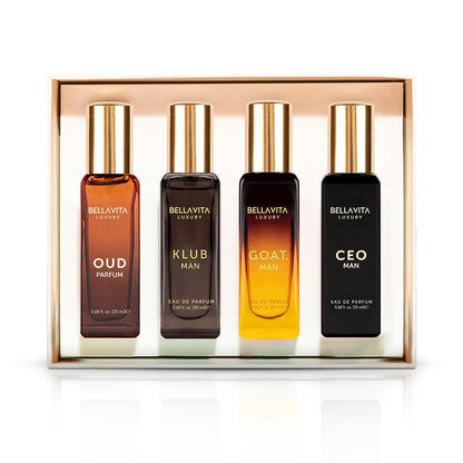 BellaVita Connoisseur's Fragrance Library for Men – Four 20ml Luxury EDPs Curated by Master Perfumers at an Accessible Price