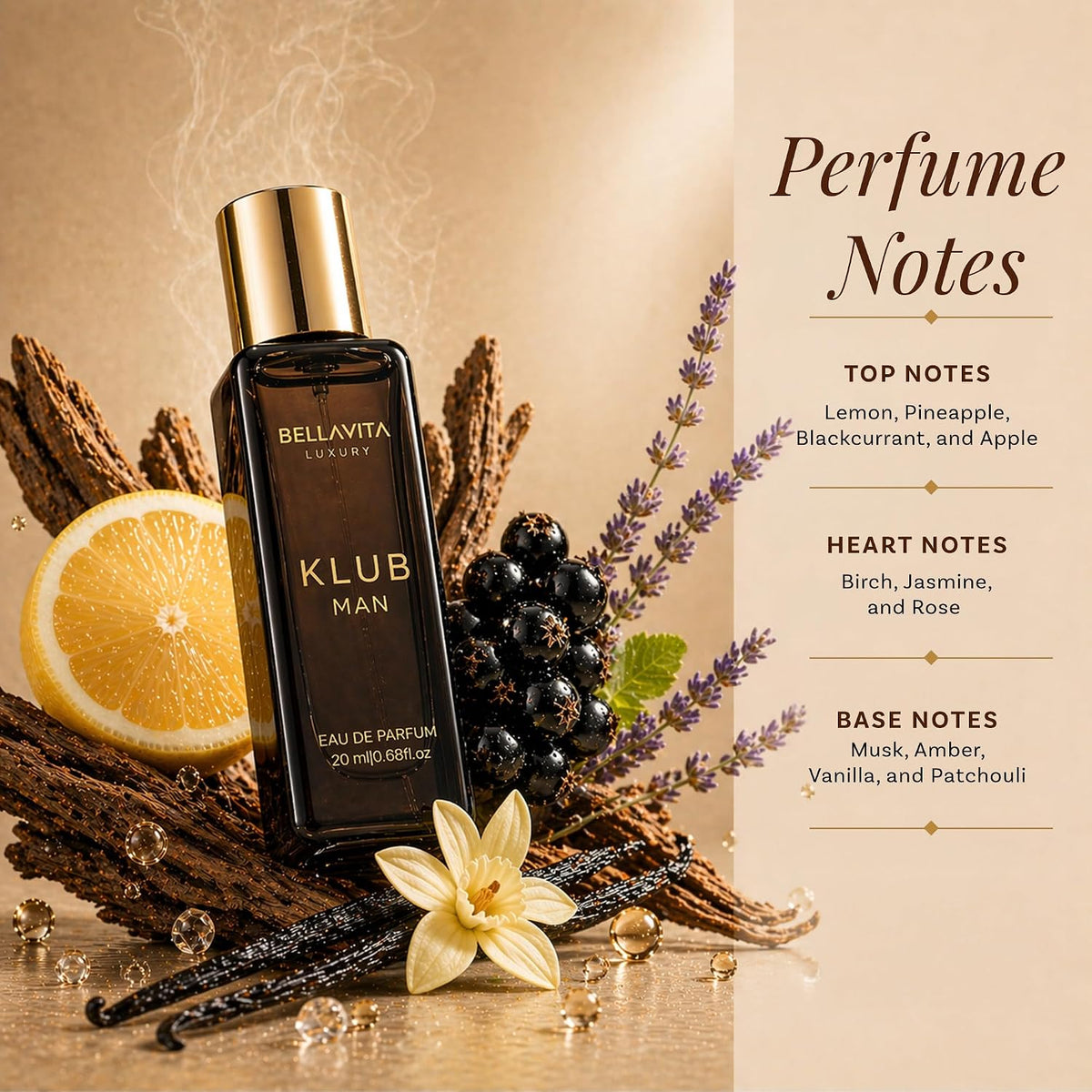 BellaVita Connoisseur's Fragrance Library for Men – Four 20ml Luxury EDPs Curated by Master Perfumers at an Accessible Price