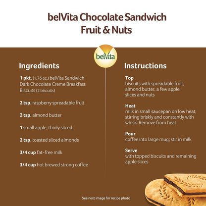 belVita Breakfast Biscuit Sandwiches – Clean-Label Morning Treat for Busy School-Day Routines, 12-Pack