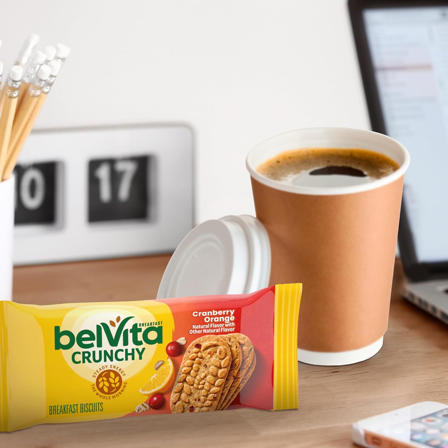 belVita Cranberry Orange Breakfast Biscuits – Less-Waste Bulk Box for Intentional Grocery Shopping, 14.08 oz Value Pack