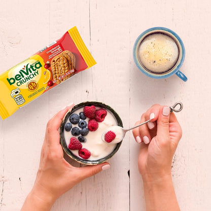 belVita Cranberry Orange Breakfast Biscuits – Less-Waste Bulk Box for Intentional Grocery Shopping, 14.08 oz Value Pack