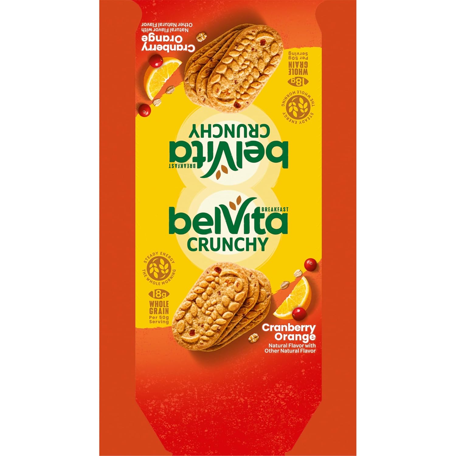 belVita Cranberry Orange Breakfast Biscuits – Less-Waste Bulk Box for Intentional Grocery Shopping, 14.08 oz Value Pack