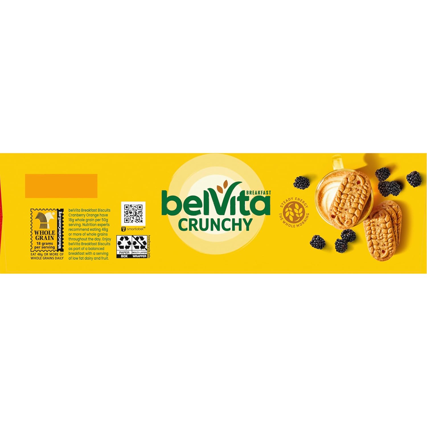 belVita Cranberry Orange Breakfast Biscuits – Less-Waste Bulk Box for Intentional Grocery Shopping, 14.08 oz Value Pack