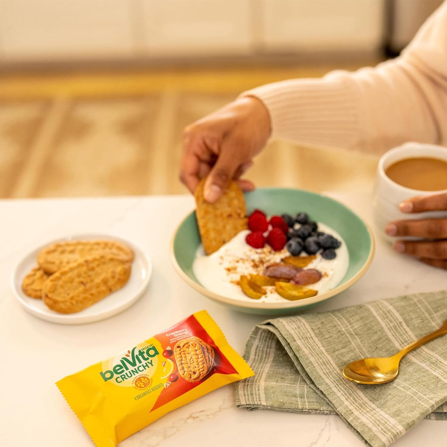 belVita Cranberry Orange Breakfast Biscuits – Less-Waste Bulk Box for Intentional Grocery Shopping, 14.08 oz Value Pack