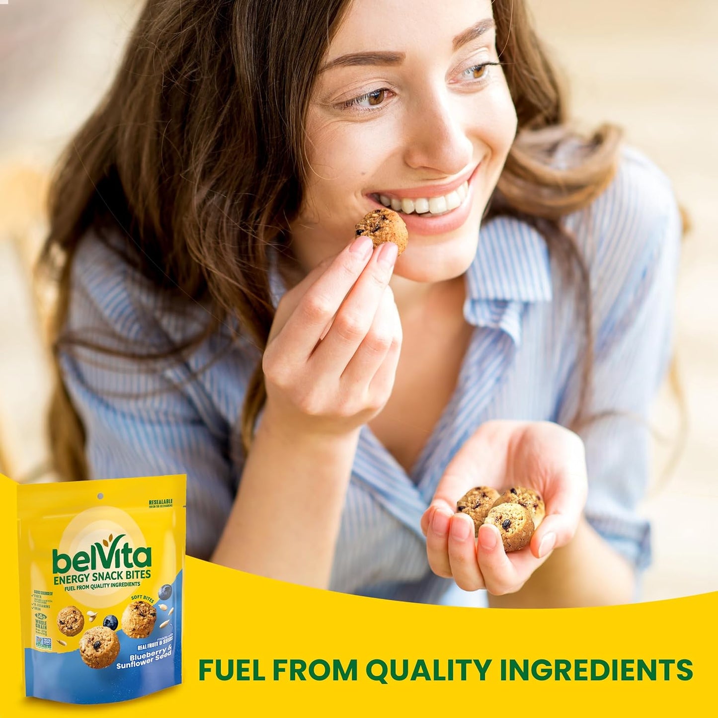 belVita Energy Bites Blueberry Sunflower Seed – Whole Grain Snack for Workout Bag Nutrition