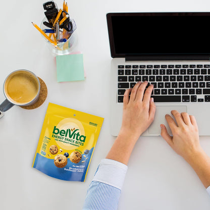 belVita Energy Bites Blueberry Sunflower Seed – Whole Grain Snack for Workout Bag Nutrition