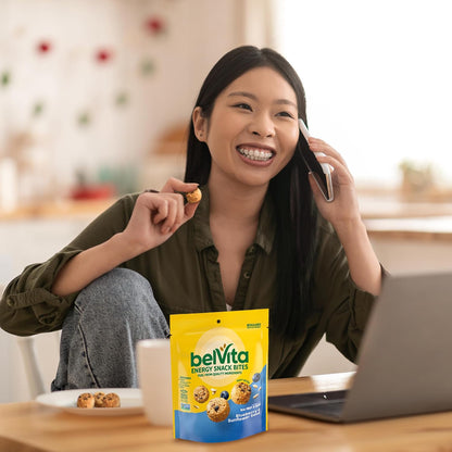 belVita Energy Bites Blueberry Sunflower Seed – Whole Grain Snack for Workout Bag Nutrition