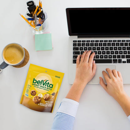 belVita Energy Snack Bites Banana Chocolate – Breastfeeding Mom Snack with Sunflower Seed and Whole Grain, 5 oz