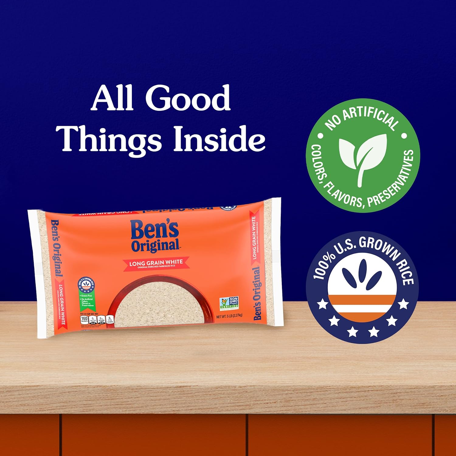 BEN'S ORIGINAL Parboiled White Rice, 5 lb Bulk – Enriched with Calcium and Vitamins for Lighter, Satiating Everyday Meals