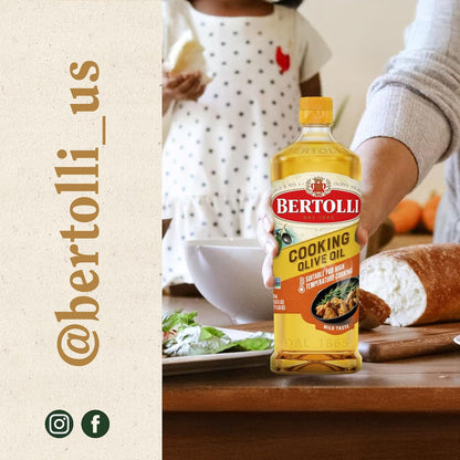 Bertolli Cooking Olive Oil – Mild Finishing Oil for Mediterranean Style Outdoor Dining and Cookouts