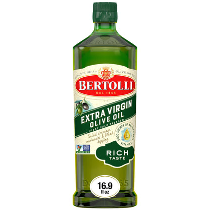 Bertolli Extra Virgin Olive Oil Rich Taste 32 fl oz – Premium Dark Glass Presentation for Elevated Home Bars