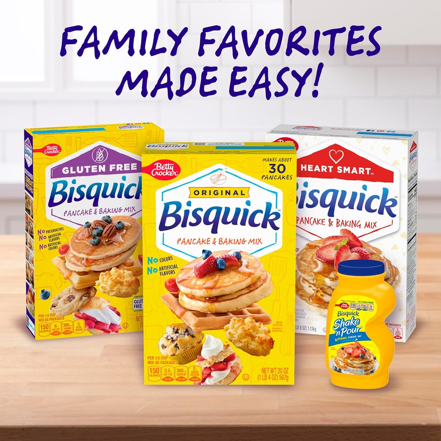 Betty Crocker Bisquick Pancake Mix – Portable Baking Mix for Outdoor Griddle Cooking on the Road