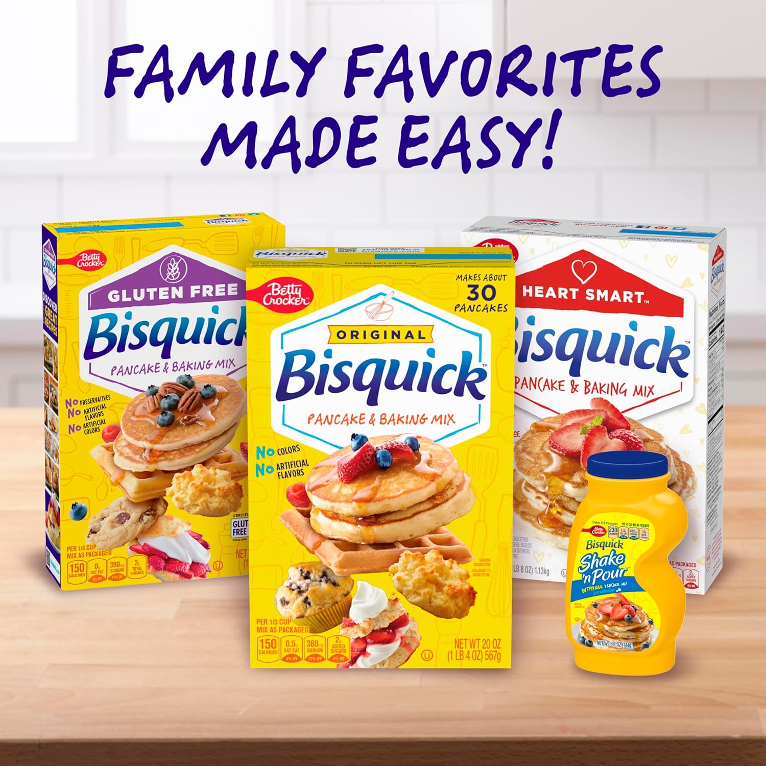 Betty Crocker Bisquick Pancake Mix – Portable Baking Mix for Outdoor Griddle Cooking on the Road