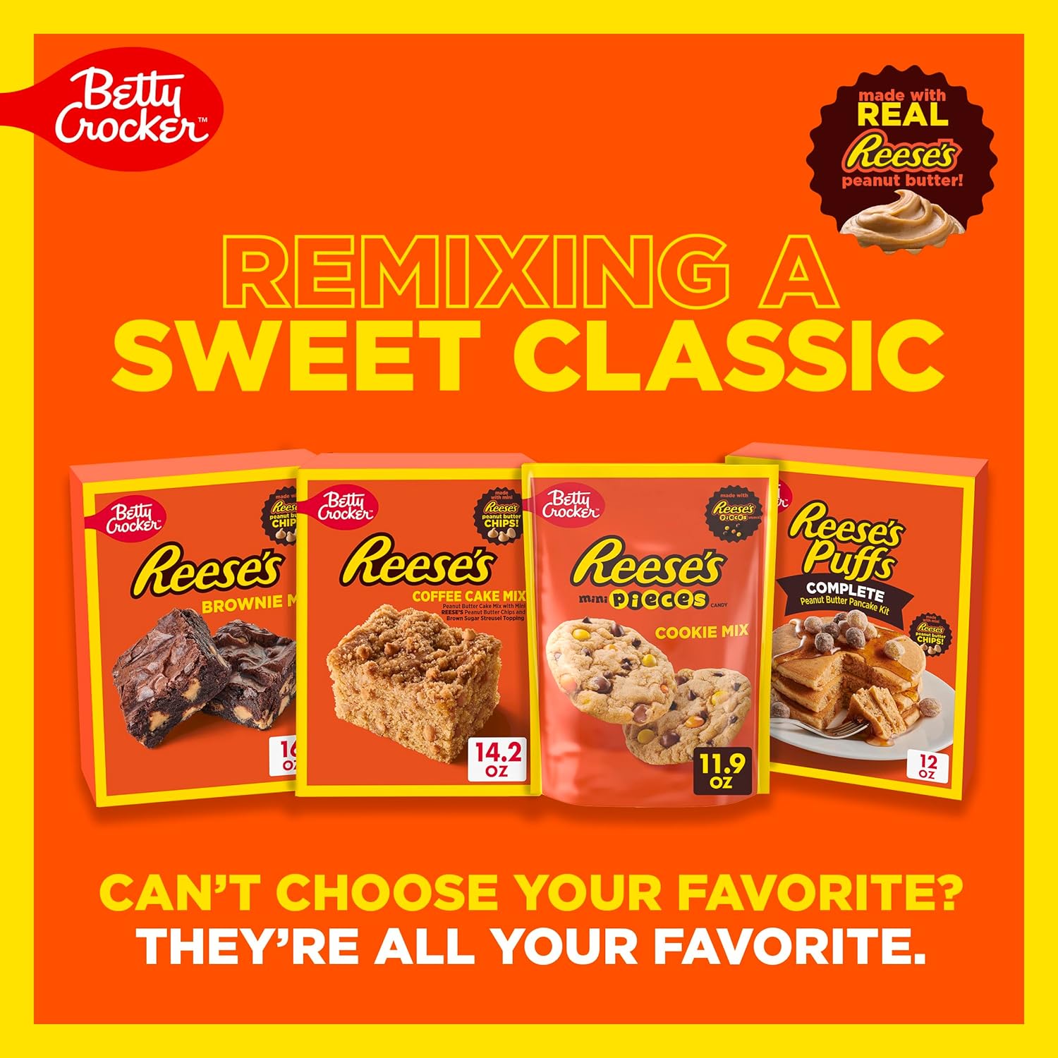 Betty Crocker REESE'S Brownie Chips Mix with REESE'S – Cozy Holiday Food Gift for Neighbors Teachers and Friends