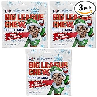Big League Chew Cotton Candy Bubble Gum 3-Pack - Holiday Gift Set for Coaches, Team Parents, and Adult Baseball Lovers