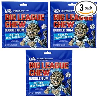 Big League Chew Cotton Candy Bubble Gum 3-Pack - Holiday Gift Set for Coaches, Team Parents, and Adult Baseball Lovers