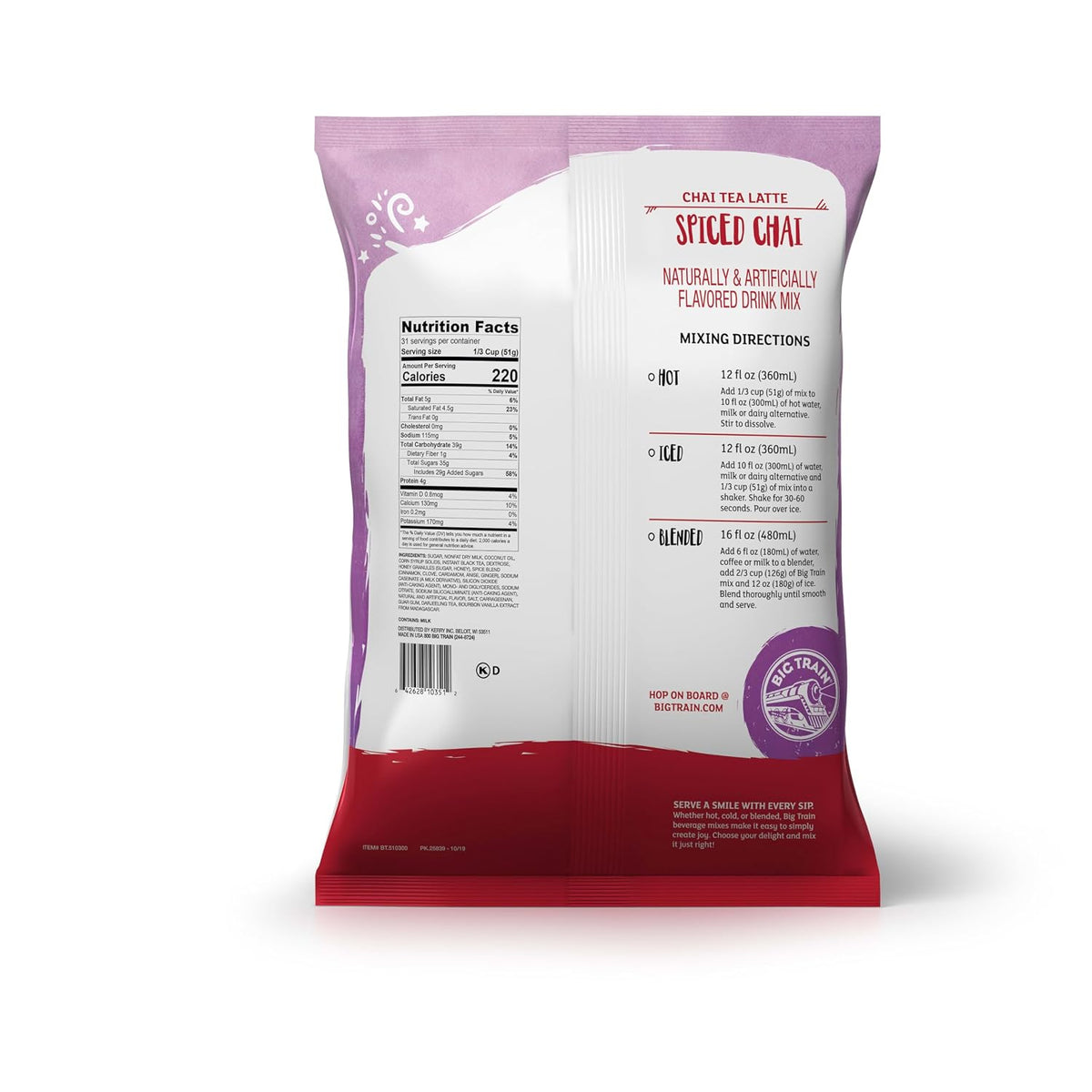 Big Train Chai Tea Latte Powder – Counter-Saving All-in-One Mix for Capsule-Free, Simple Beverage Bars