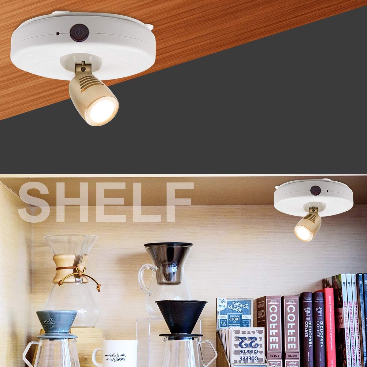 BIGLIGHT Swivel Puck Light – Understated Decor Light for Sparse Shelving and Single Art Pieces, Dimmable Remote