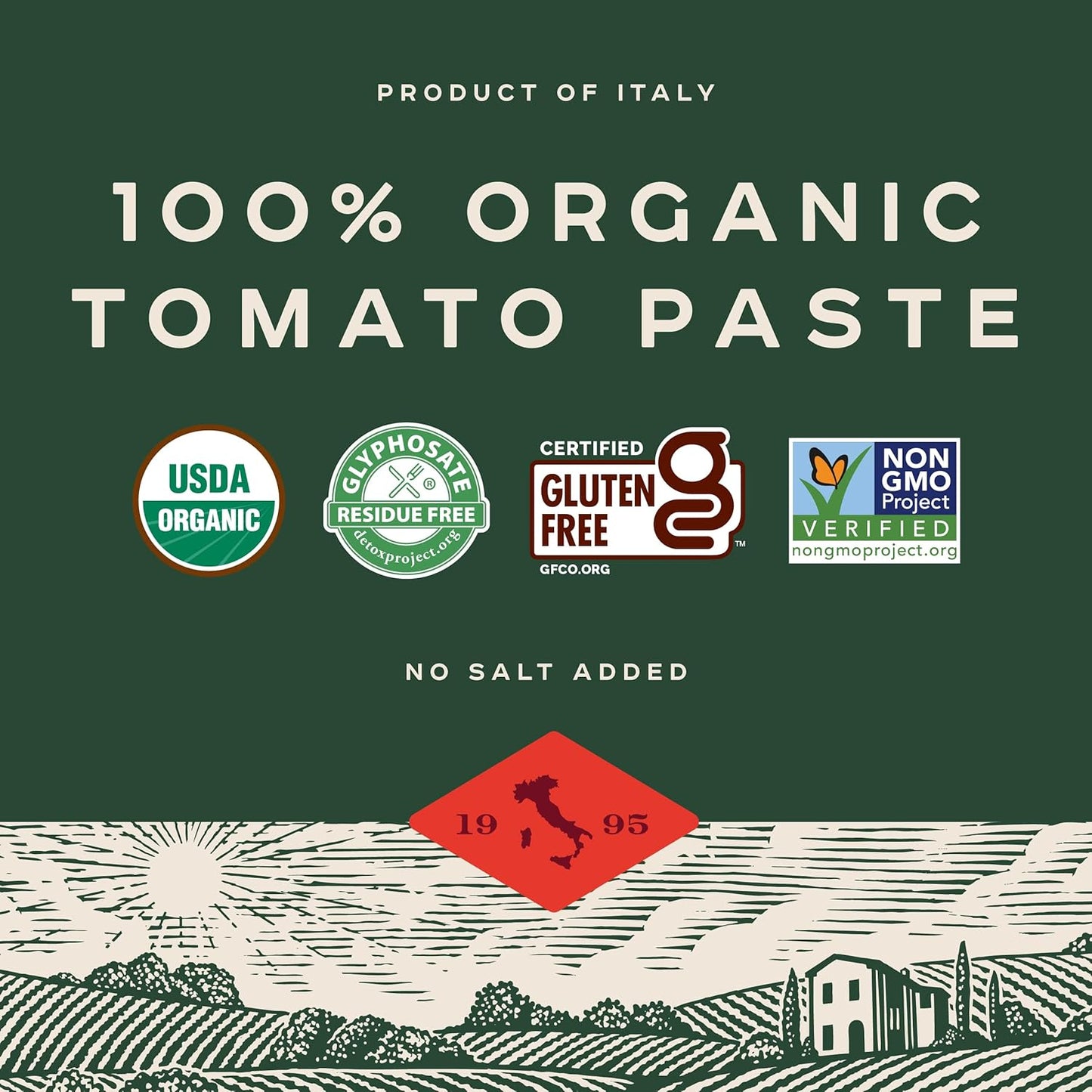 Bionaturae Organic Tomato Paste - Crafted From 100% Italian Tomatoes in Heirloom Quality Glass Jar for Elevated Cooking, 7 Oz