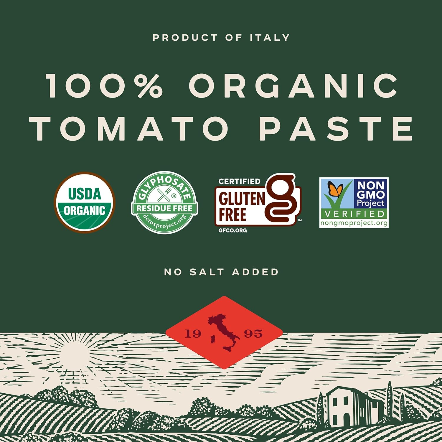 Bionaturae Organic Tomato Paste - Crafted From 100% Italian Tomatoes in Heirloom Quality Glass Jar for Elevated Cooking, 7 Oz