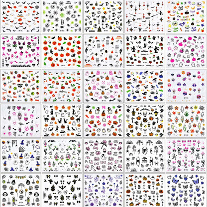 Birthday Gift Halloween Nail Decals for Teen Girls – Self-Adhesive Variety Pack for October Surprises