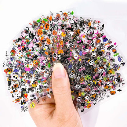 Birthday Gift Halloween Nail Decals for Teen Girls – Self-Adhesive Variety Pack for October Surprises