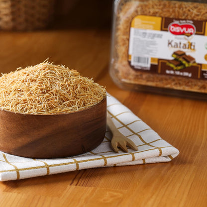 BISVUA Pre-Toasted Kadayif 200g – Vegan-Friendly Shredded Phyllo for Clean-Ingredient Kunafa & Wellness Desserts