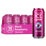 Sparkling Ice Caffeine Black Raspberry Sparkling Water for Calm Energy Lifestyle, Sugar Free Sparkling Drink for At-Home Mindful Moments