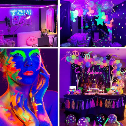 Blacklight Strip Kit with Remote – Creative Gift for Gamers and Music Lovers, Glow Party Bedroom Accent Lighting