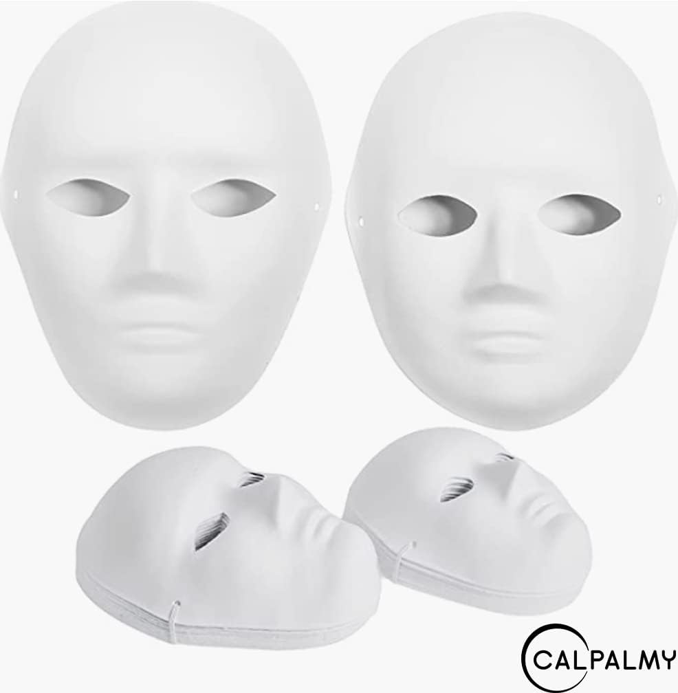 Blank Paper Mache Masks – Mixed-Media Wall Art Craft Kit for Personalized Home Accents and Gallery-Style Displays