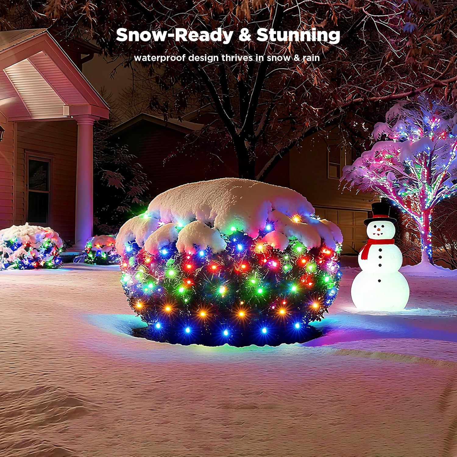 BlcTec 176 LED Christmas Net Lights – Simple One-Touch Timer Bush Lights, 8.7ft x 5.2ft Mesh for Clean Uncluttered Holiday Style
