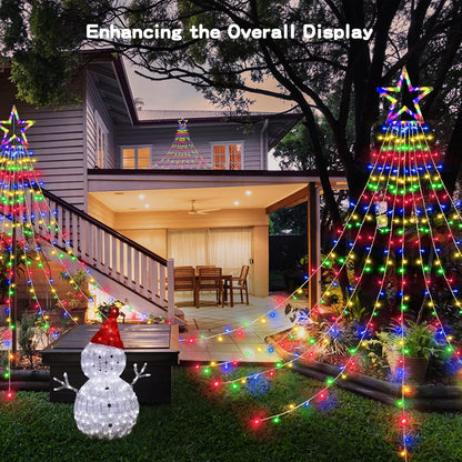 BlcTec 317 LED Star String Lights – Child-Friendly Holiday Display for Kids' Room Windows and Front Yard Walkways